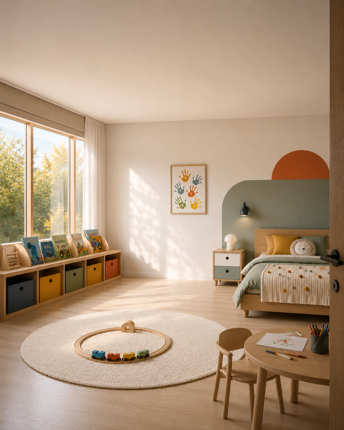 Helles Kinderzimmer mit natürlichem Licht